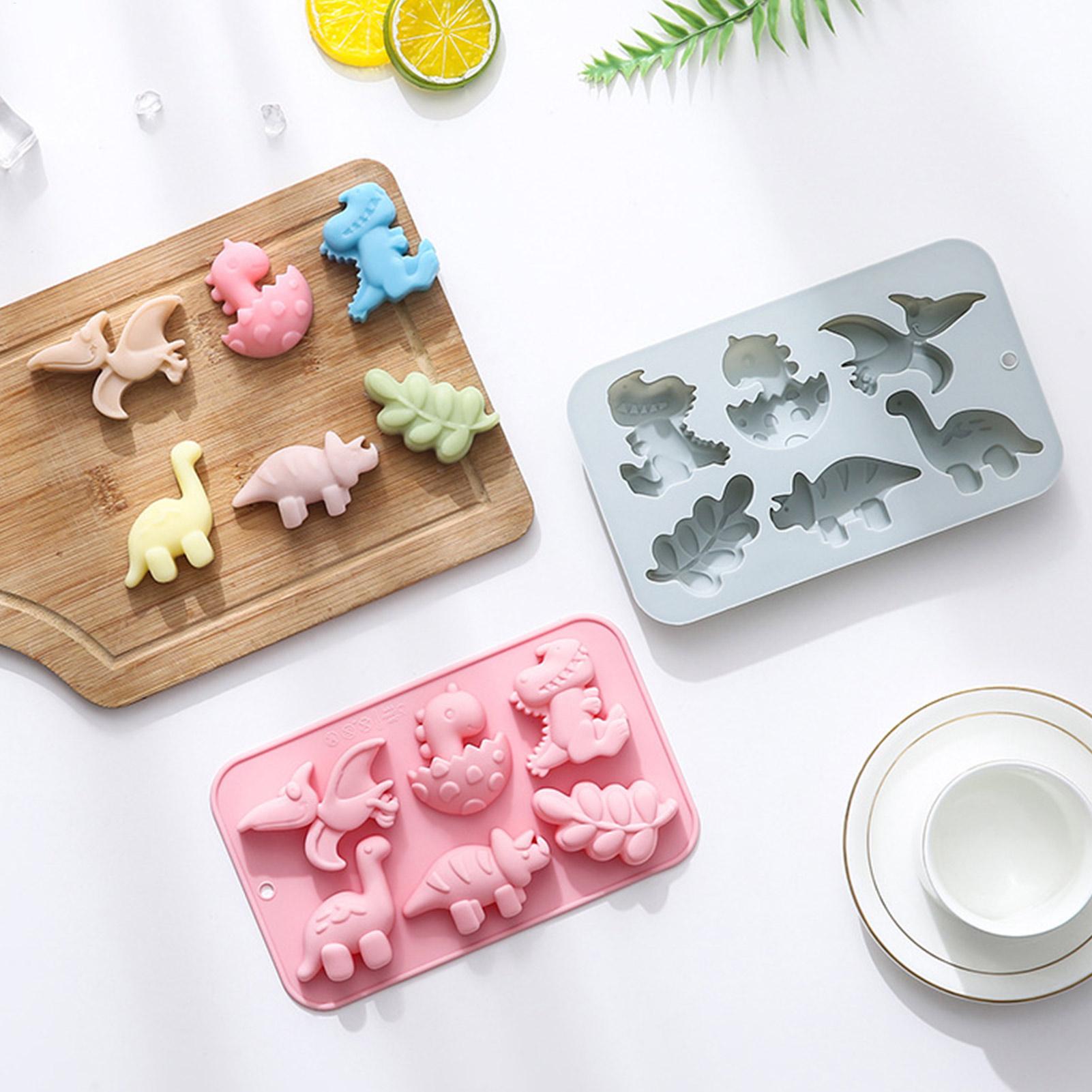 Soap Making Material - Silicone 6 Cavities Dinosaur Jello Molds