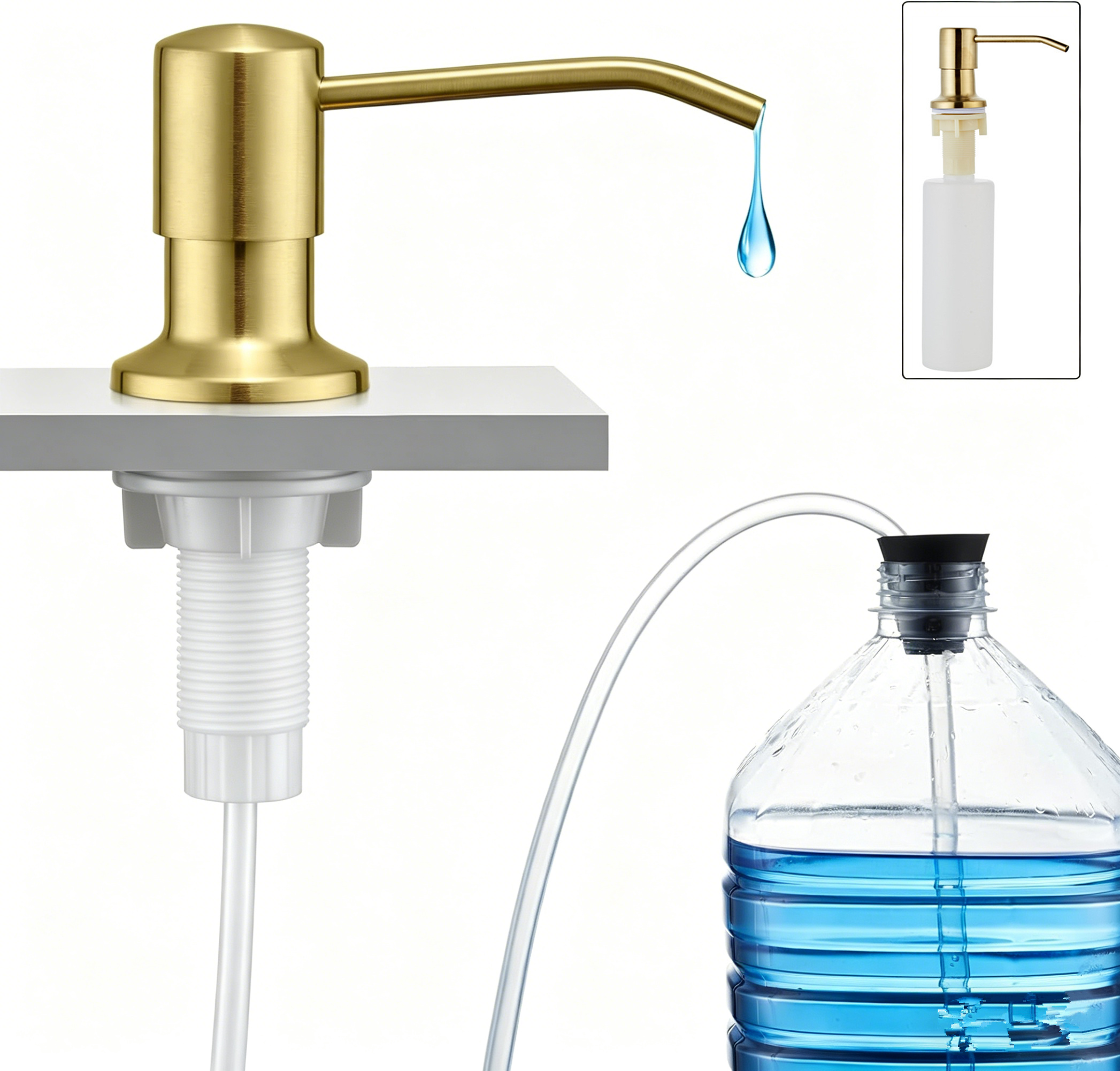 Oxide Pigment Soap - Golden Kitchen Sink Soap Dispenser Pump