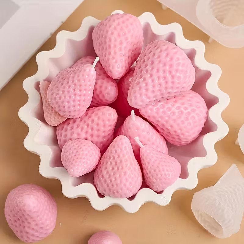 Strawberry Silicone Candle Mol – обзор и цена Soap Making Material